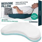 Lunderg Bedsore Pillow Positioning Wedge - with 2 Non-Slip Pillowcases & Adjustable Slope - Pressure Ulcer Cushion for Bed Sore Prevention - Stay on The Side and Stay Off The Back