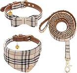 Plaid Dog Collar and Leash Set-Cute