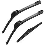 Wenyant Windshield Wiper Blades for My Car Original Equipment Automotive Replacement Compatible with Jeep Compass 2018-2021 Front and Rear Wiper Blades Set - 24"/18"/10"(Set of 3)