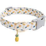 Faygarsle Cute Dog Collar for Girls Boy Dogs Soft Fancy Pet Collar with Pineapple Design Ideal Pink Summer Dog Collar for Small Medium Large Dogs L