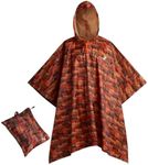 Hurley Ponchos Adult - Waterproof Rain Ponchos for Adults, Lightweight Packable Rain Poncho for Hiking, Camping & Emergency, Size One Size, Glitch Camo Orange