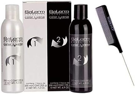 Salerm Cosmetics Color Reverse, Hair Color Remover (w/Sleek Steel Rat Tail Comb) Remove Haircolor Dye Eraser (Step 1 + Step 2 (7 ounce bottles))