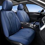 Coverado Leather Seat Covers, Waterproof Luxury Leatherette Car Seat Cushions for Front Seats 2PCS, Stylish Seat Protectors Auto Accessories Universal Fit Most Sedans, SUVs and Trucks, Blue