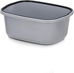 LANKESH ENTERPRISE Unbreakable Plastic Multipurpose Bathroom Tub Laundry Clothes Washing Bucket Tub Home Accessories Set Rectangular Small Kids Tub Design (Grey)