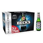 Beck's Blue 0 Percent Alcohol Free German Lager Beer Bottle, 24 x 275 ml