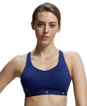 Jockey Women's Wirefree Padded Tactel Nylon Elastane Stretch Full Coverage Optional Cross Back Styling Sports Bra with Stay Dry Treatment_Style_AP21_Midnight Sail_XL
