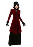 Adult Delightfully Dreadful Vampiress Costume Womens, Spooky Red Halloween Dress Costume Medium Bundle