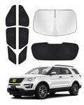 Canvcle Windshield Sun Shade for Ford Explorer 2020-2024 Side Rear Window Shade Privacy Cover Window Sun Visor Blocker Keep Vehicle Cool Black 8PCS