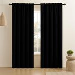 CUCRAF Blackout Curtains 84 inches Long for Living Room, Black Room Darkening Window Curtain Panels, Rod Pocket Thermal Insulated Solid Drapes for Bedroom, 52x84 inch, Set of 2 Panels