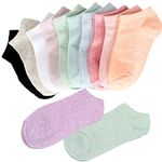 NICSY Cotton Blend New Desigen Girls Women's Comfort Ankle Length Socks No Show Low Cut Socks Multicolor (Free Size 12 Pair Pack)