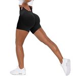 Unthewe Workout Butt Lifting Shorts for Women High Waisted Seamless Gym Yoga Booty Shorts, Booty Black, S