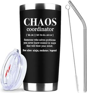 ATHAND Chaos Coordinator Gifts,Chaos Coordinator Tumbler Mug With Lid and Straw,Thank You Gifts for Women, Coworker, Manager, Teacher,Nurse,Boss Lady20 oz Stainless Steel Coffee Tumbler