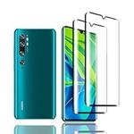 Zicurz Pack of 2 Protective Glass for Xiaomi Mi Note 10, for Tempered Glass Screen Protector, HD Screen Protector, Bubble-Free, for Xiaomi Mi Note 10