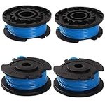 Udewo 4 PCS String Trimmer Replacement Spool Line, 0.065" Replacement Autofeed Spool Line Strimmer Replacement Reflex Wire Weed Eater Spools Cord Spool Decker Strimmer Line for AC14RL3A AC80RL3