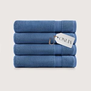 onuia Ultrasoft Premium Cotton Bath Sheets – 100% Long Staple Premium Cotton | 600 GSM Ultra Soft Bath Towel | Refined Terry Weave for High Absorbency & Quick Dry (4, Lapiz Blue)