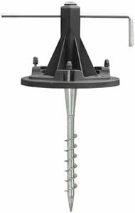 GAMA Sonic EZ-Anchor Ground Pole Base Kit with Auger, fits Gama Sonic Single Head Lamp Posts, Black, 30001