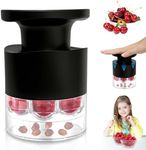 Cherry Pitter Multiple, Quick Release Multi Cherries Stoner Pitter 7-in-1, Push Button Cherr'y Core Pit'ter Tool with Splatter Protector, Pit Seed Remover for Making Jam Cherry Dishes (Black-7-Hole)