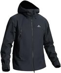 Pioneer Camp Men’s Waterproof Rain Jacket with Hood 3L Hard Shell Lightweight Windproof Performance Rain Coat Outdoor Hiking