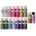 FolkArt Countryside Cottage Kit, 16 Piece 2 fl oz Premium Acrylic Paint Set Including 14 Matte Metallic 1 Shift Pastel Color