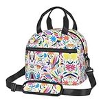 OdDdot Mexican Otomi Animals Print Lunch Bag Reusable Insulated Adult Tote Lunch Bag for Women/Men Work Picnic Beach Travel