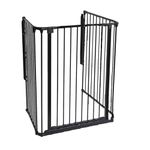 Safetots Extra Tall Multi Panel Fire Surround, 77cm Deep x 72cm Wide, Black, 105cm High, Child and Pet Fire Safety, Baby and Toddler Fire Guard, Safety Barrier for Fireplaces, Easy Installation