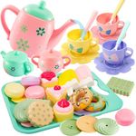 LINFUN KIDS Afternoon Tea Set Play Toy, Role Play Ice Cream Food Toys, 3 4 5 Year Old Girl Gift