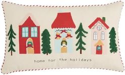 Mud Pie Houses Pillow, 12" x 20", TAN