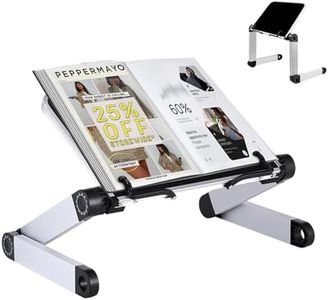 Support Livre - Hauteur Réglable Porte Livre avec Bras en Aluminium Durables, Repose Livre Pupitre de Lecture pour Couvertures Rigides épaisses, Recettes, Ordinateur et iPad