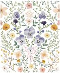 HAOKHOME 93399-1 Floral Wallpaper Peel & Stick Purple/Green/White Nursery Wall Paper Boho Stick on Contact Paper 17.7in x 9.8ft