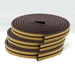 MMT ACOUSTIX Ethylene Propylene Diene Monomer Rubber Soundproofing, Dust Proof Door/Window Self Adhesive Door Seal (3 Piece, Brown)