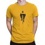 Fitrangi Men's Cycling T-Shirt - Life Behind Bars (Medium, Yellow)