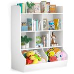 Doodlefurni Kids Toy Storage Organizer, Kids Bookshelf and Toy Storage, Suitable for Boys and Girls' Playroom/Bedroom, Can Store Books and Toys