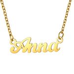 Anna Name Necklace Big Initial Best Friend Jewelry Women Gift for Her