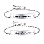Huiuy Big Sister Little Brother Sibling Matching Keyring Set Family Jewelry Gifts for Brother from Sister (Big Sister Little Brother-B)