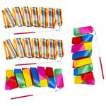 WIFUN 4 Packs Dancing Ribbon Streamers, Dancing Ribbons Sticks, Colorful Gymnastics Ribbons for Kids Artistic Dancing and Rhythmic Gymnastics (2 Meter/ 78.74inch)