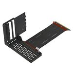 LINKUP - EZ Vertical GPU Bracket Holder with Ultra PCIe 4.0 X16 Gen4 Riser Cable 90 Degree Right Angle 25cm Black Kit