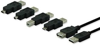 GE USB 2.0 Cable Kit, 6-Ft USB Cable W/6 Assorted A/B USB Adaptors