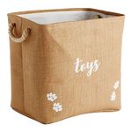 Foldable Dog Toy Basket, Pet Accessories Storage Bin (38.1 x 30.5 x 35.6 cm)