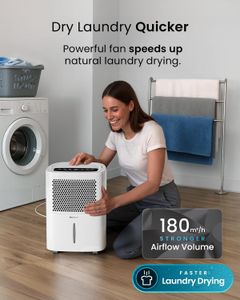 Pro Breeze 12L Dehumidifier – White, Portable Moisture Remover
