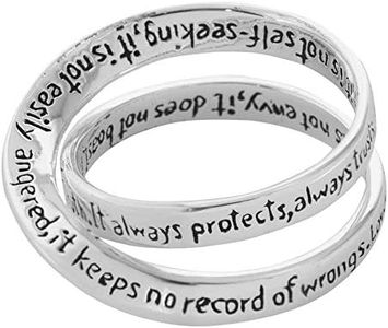 1 Corinthians 13 Silver Plated Women's Double Mobius Ring Size 9, 9, Metal