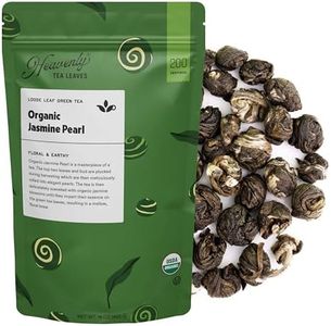 Heavenly Tea Leaves Organic Jasmine Pearl, Bulk Loose Leaf Green Tea, 1 Lb. (Approx. 200 Servings) - Premium Artisan Tea, Great Hot or Iced Tea