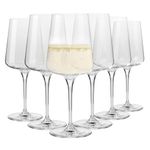 Krosno White and Sparkling Large Wine Glasses Drinking | 6 Pieces Set | 400 ml | Infinity Collection | Elegant | Cocktail Crystal Set Wedding Gift | Lead-Free Glass | Homes, Restaurants & Kitchen