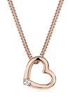 DIAMORE Elli DIAMONDS Necklace Women Heart Pendant Love with Diamond (0.015 ct.) in 925 Sterling Silver