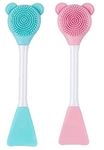 URBANMAC Silicone Face Mask Applicator Facial Mask Brushes for Mud, Clay, Charcoal Mixed Mask, Soft Makeup Beauty Brush for Apply Cream (Pack of 2)