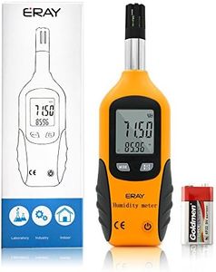 Digital Psychrometer Thermometer Hygrometer with Backlight, ERAY Temperature and Humidity Reader Meter Thermo-Hygrometer with Dew Point and Wet Bulb Temperature, 9V Battery Included