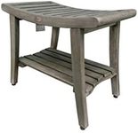 CoastalVogue 24 Inch, Gray, Teak Shower Bench, Teak Shower Stool, Teak Bench Shower, Teak Shower Seat, Teak Wood Shower Bench, Teak Shower Bench for Inside Shower, Teak Shower Chair