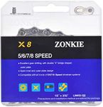 ZONKIE 5/6/7/8 Speed Bike Chain 1/2 x 3/32 Inch 122 Links