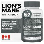 Lions Mane Supplement | 160 Vegan Capsules of Premium Lion's Mane Mushroom Powder | Antioxidant & Immune Support | Natural Nootropic Brain Supplement | 100% Fruiting Bodies | Canadian Made, Quality Assured