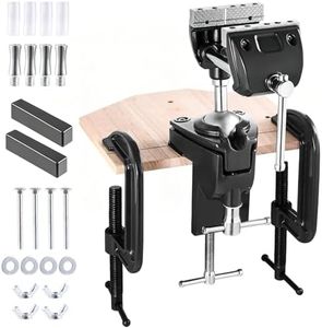 WarBull 360° Swivel Bench Gun Vise, High-Duty Carbon Steel Gun Vice, No-Drill Mounting with Dual C-Clamp, 3-in-1 Steel Jaws Table Vise for Workbench, Woodworking, Garage & Pipe