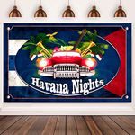 KIKIDOR Havana Night Backdrop Cuban Vintage Car Tropical Palm Tree Carnival Music Party Decoration Props Cuban Flag Photography Background Adult Party Photo Background Booth Props 7x5ft BJDWKI050